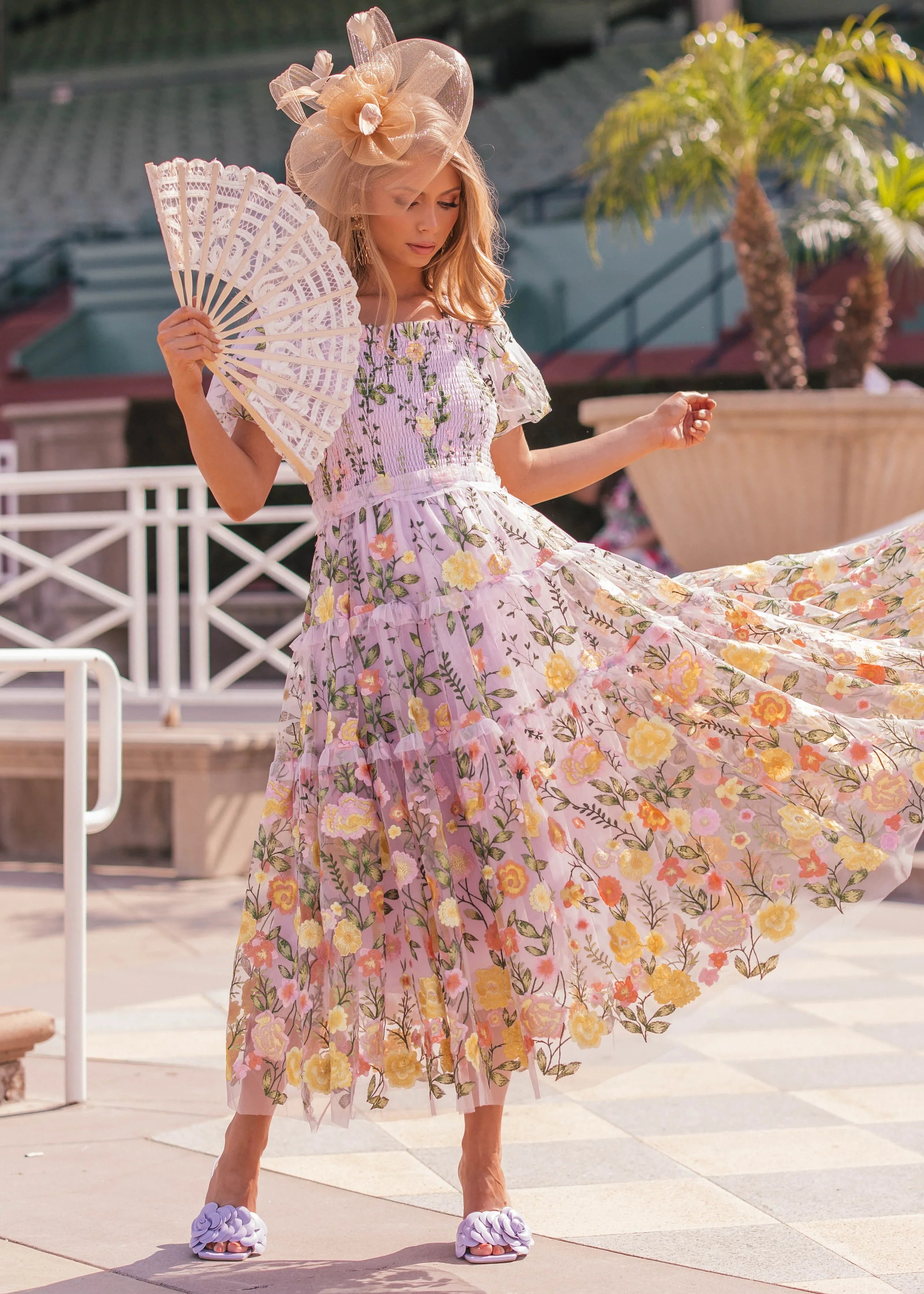 Rose Dress Midi - Lavender